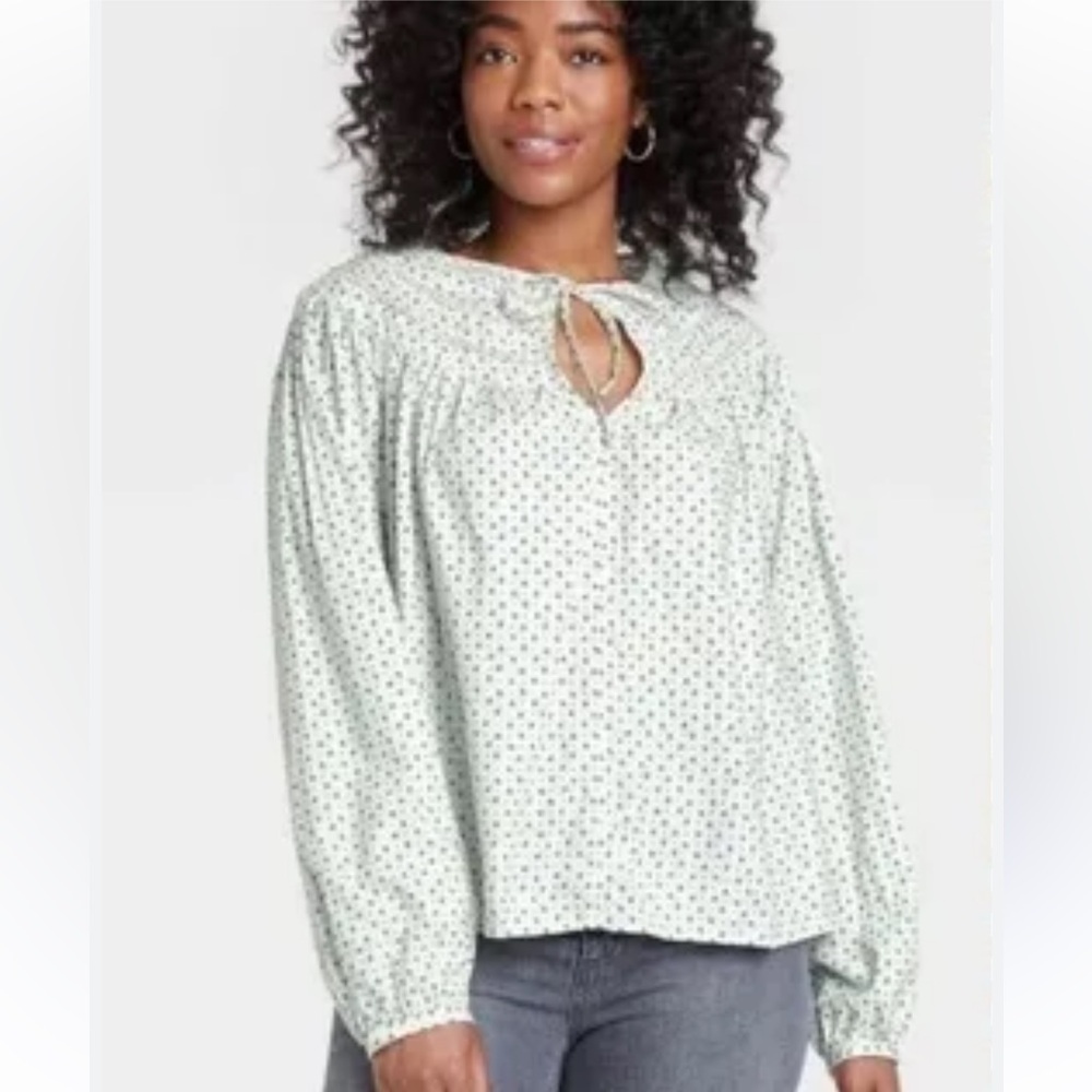 NWOT Universal Thread Floral Pleat lace pheasant boho blouse women size XL